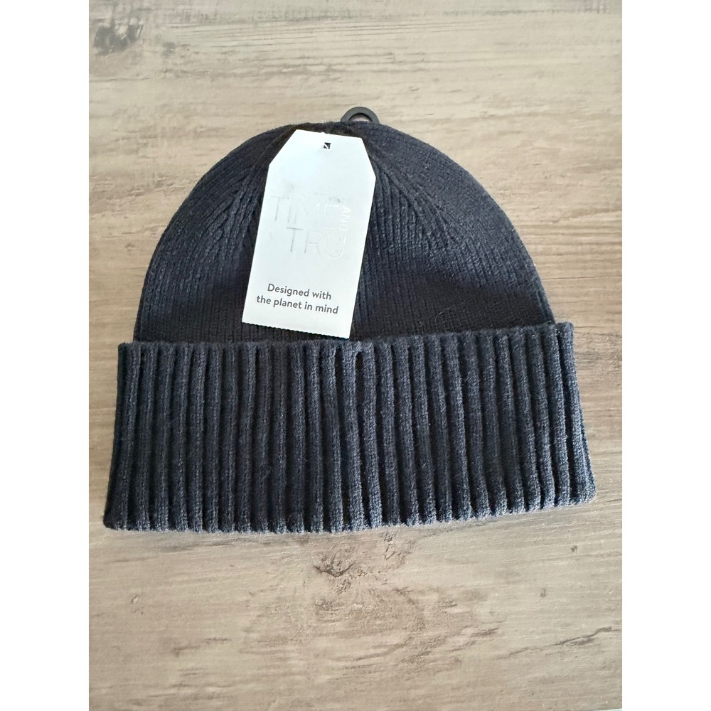 Women ribbed beanie black